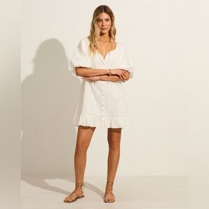 AUGUSTE ALANNAH Embroidered Mini Dress White - Small